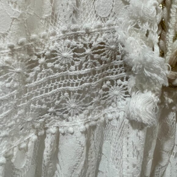 NWT $48 Cupshe Boho Lace Bohemian Flowy White Lace Midi Festival Dress Size Sm - Picture 12 of 15